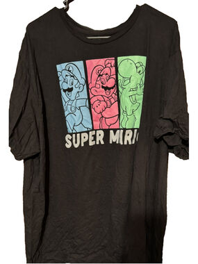 Super Mario Brothers Characters T Shirt Men's Size 3XL Black